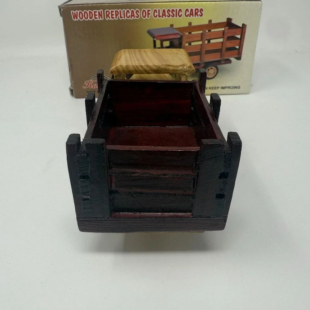 Kaidi Classic Cars Brown Wooden Truck Toy Vehicle Display New